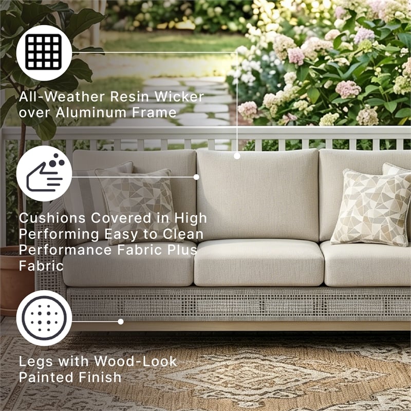 Signature Design by Ashley Seton Creek Gray Outdoor Sofa with Cushion