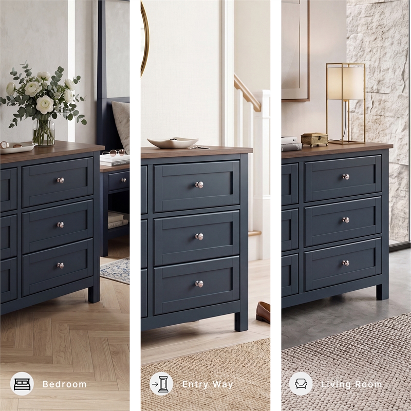 Ashley Furniture Landocken Brown & Blue Dresser