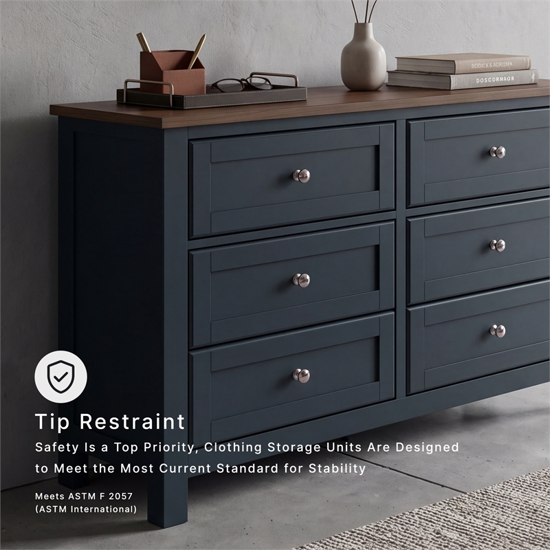 Ashley Furniture Landocken Brown & Blue Dresser