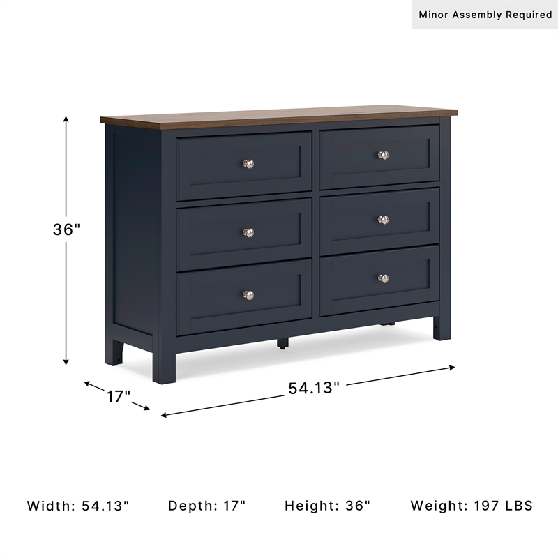 Ashley Furniture Landocken Brown & Blue Dresser