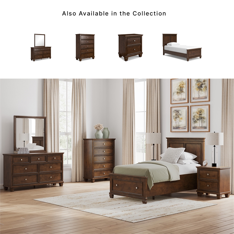 Ashley Furniture Danabrin Solid Wood 7-Drawer Bedroom Dresser in Brownish Cherry