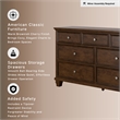 Ashley Furniture Danabrin Solid Wood 7-Drawer Bedroom Dresser in Brownish Cherry