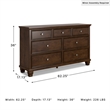 Ashley Furniture Danabrin Solid Wood 7-Drawer Bedroom Dresser in Brownish Cherry