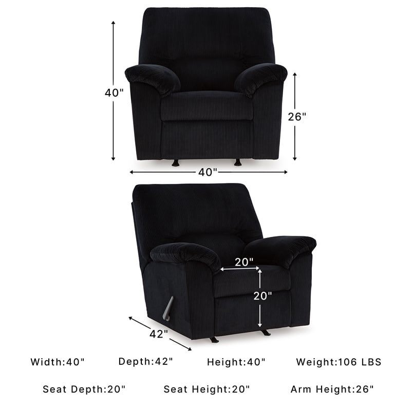Signature Design by Ashley Furniture SimpleJoy Onyx Recliner
