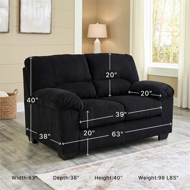Signature Design by Ashley Furniture SimpleJoy Onyx Loveseat