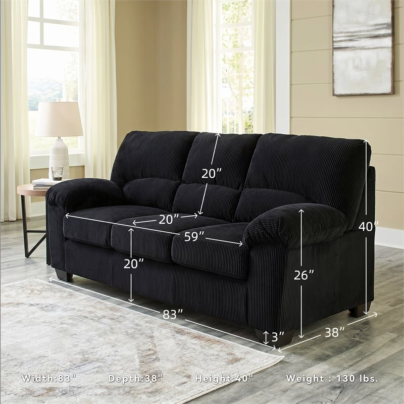 Signature Design by Ashley Furniture SimpleJoy Onyx Sofa