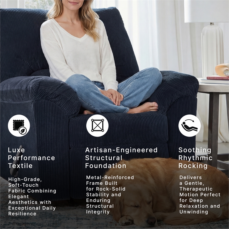 Signature Design by Ashley Furniture SimpleJoy Navy Recliner