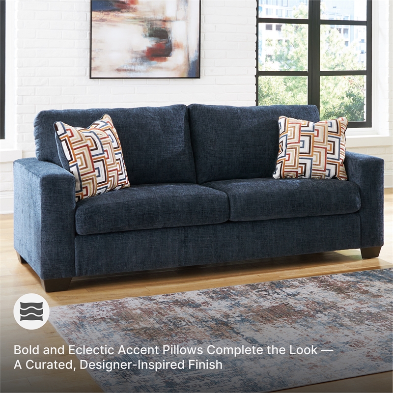 Signature Design by Ashley Furniture Aviemore Blue Queen Sofa Sleeper