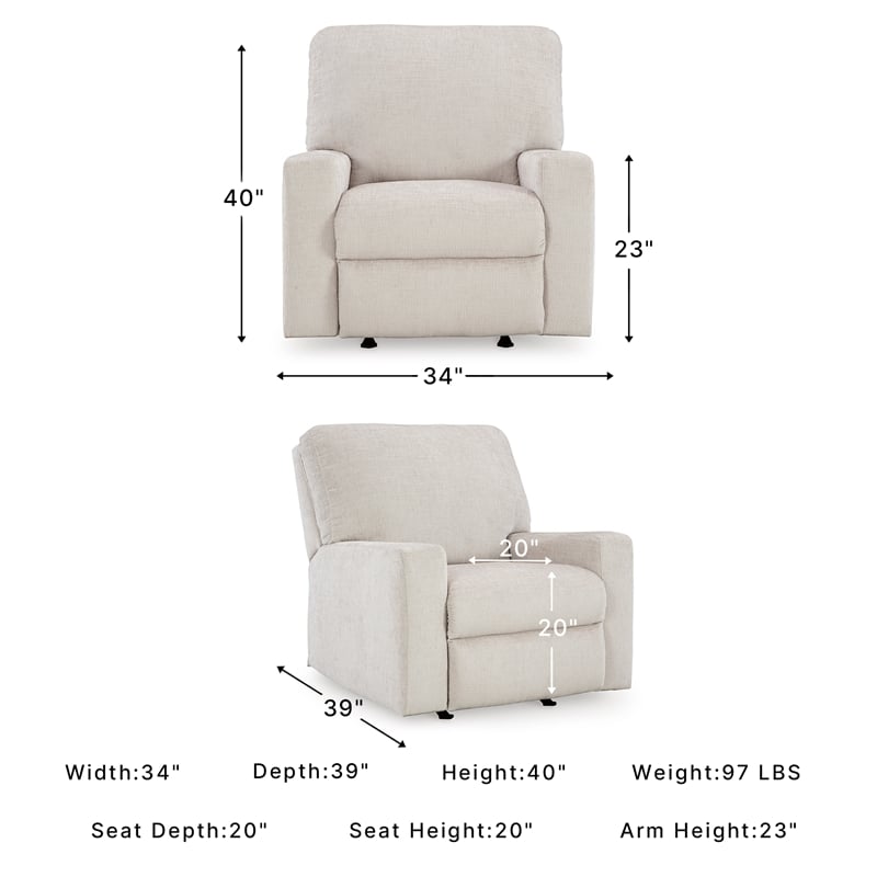 Signature Design by Ashley Furniture Aviemore Stone Recliner