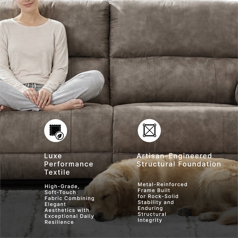 Signature Design by Ashley Furniture Laresview Gray Reclining Sofa