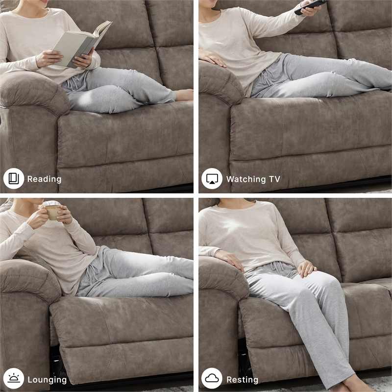 Signature Design by Ashley Furniture Laresview Gray Reclining Sofa