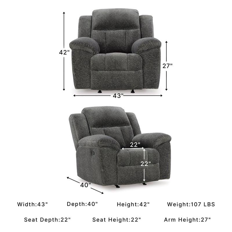 Signature Design by Ashley Furniture Frohn Graphite Recliner