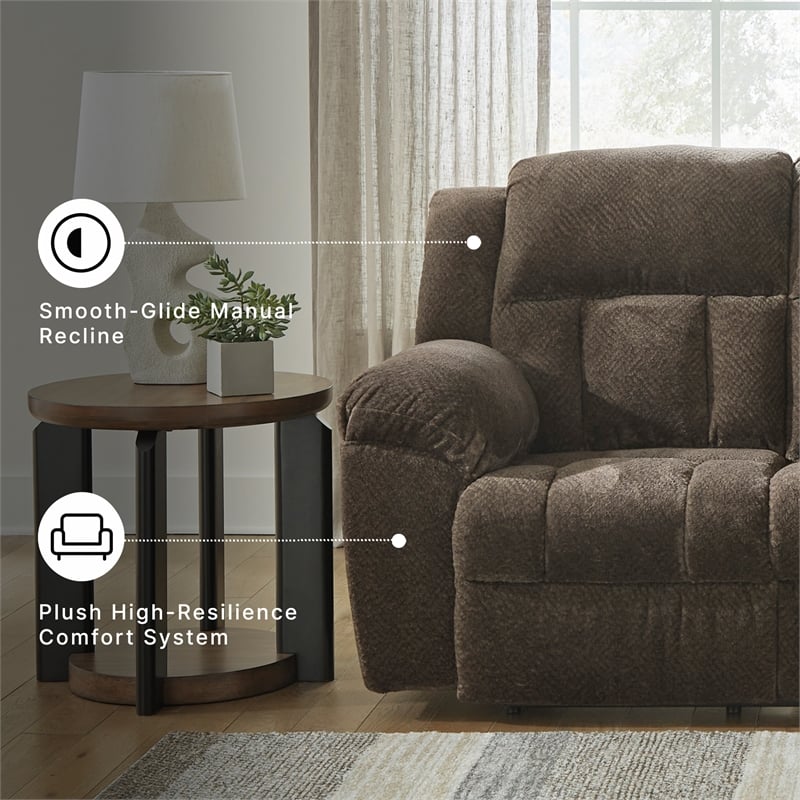 Signature Design by Ashley Furniture Frohn Chocolate Reclining Sofa