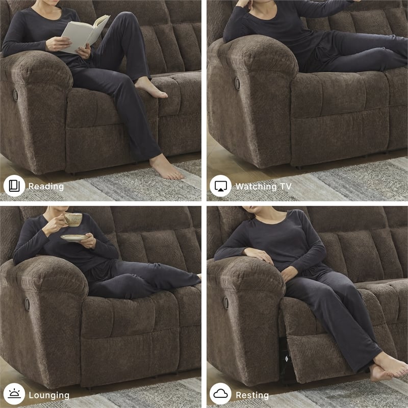 Signature Design by Ashley Furniture Frohn Chocolate Reclining Sofa