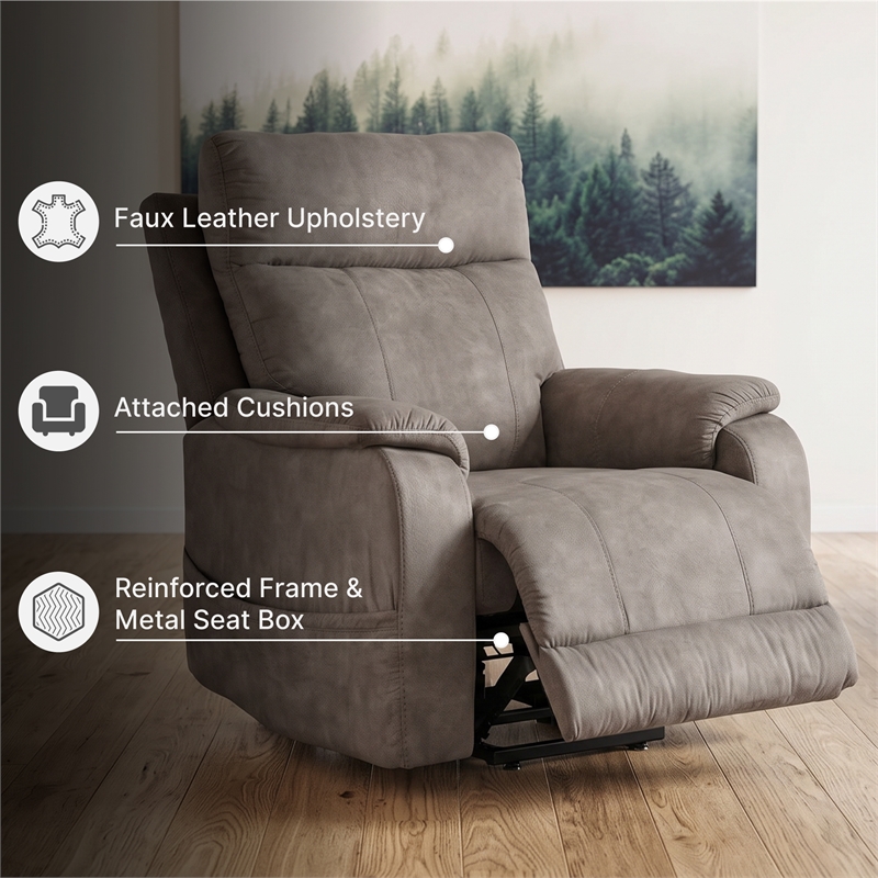 Signature Design by Ashley Crestmeade Gray Power Lift Recliner