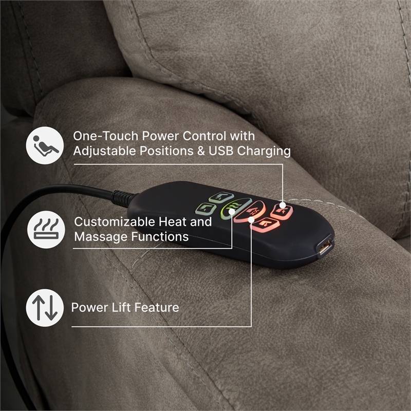 Signature Design by Ashley Crestmeade Gray Power Lift Recliner