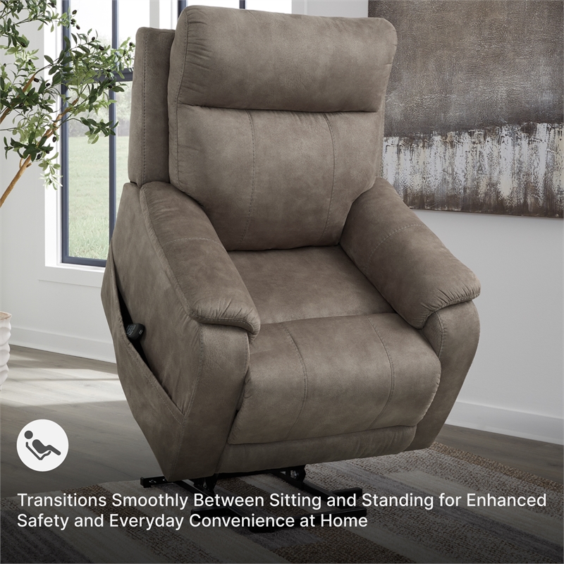 Signature Design by Ashley Crestmeade Gray Power Lift Recliner