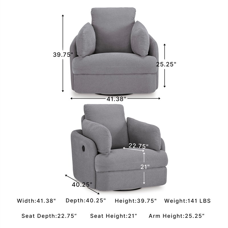 Signature Design by Ashley Modmax Gray Swivel Glider Chair