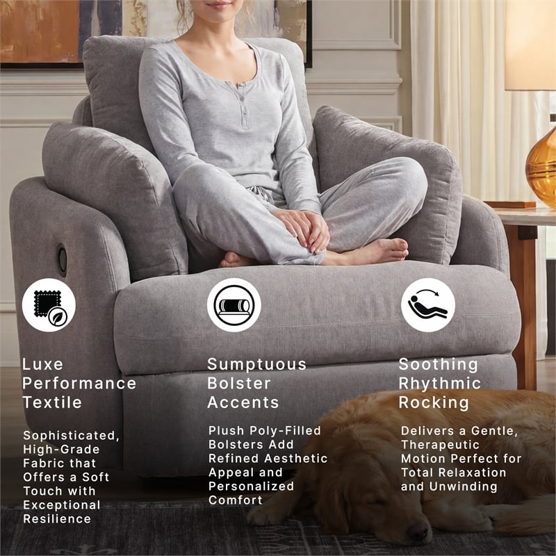 Signature Design by Ashley Modmax Gray Swivel Glider Chair