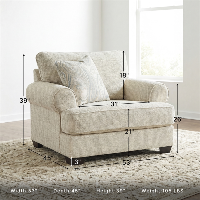 Signature Design by Ashley Monaghan Beige Oversized Chair