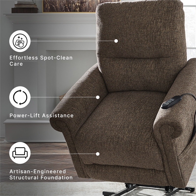 Signature Design by Ashley Aureta Brown Power Lift Recliner