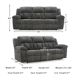 Signature Design by Ashley Frohn Gray Reclining Sofa