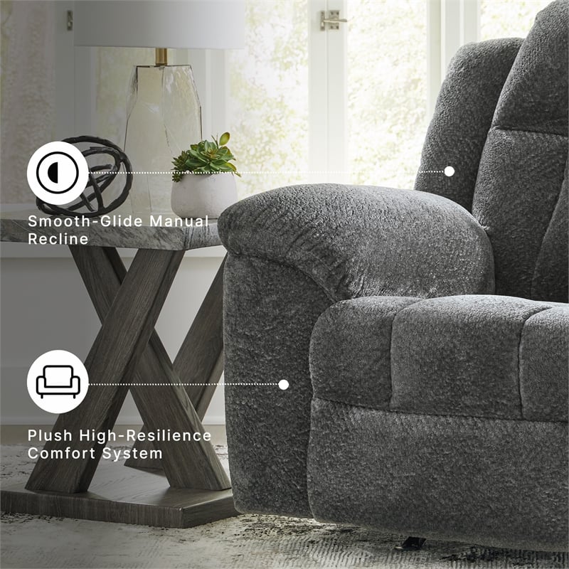Signature Design by Ashley Frohn Gray Reclining Sofa