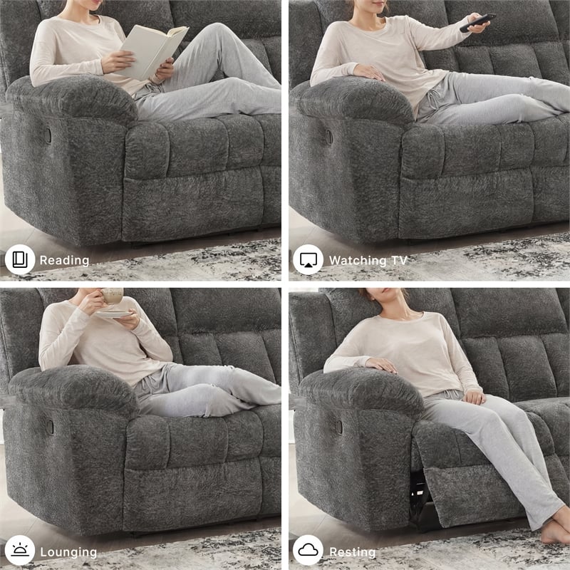 Signature Design by Ashley Frohn Gray Reclining Sofa