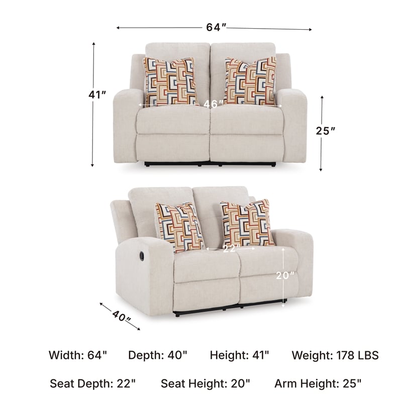 Signature Design by Ashley Danum Beige Reclining Loveseat