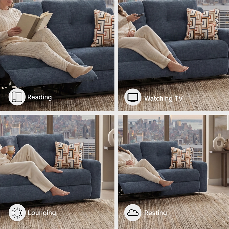 Signature Design by Ashley Danum Blue Reclining Sofa