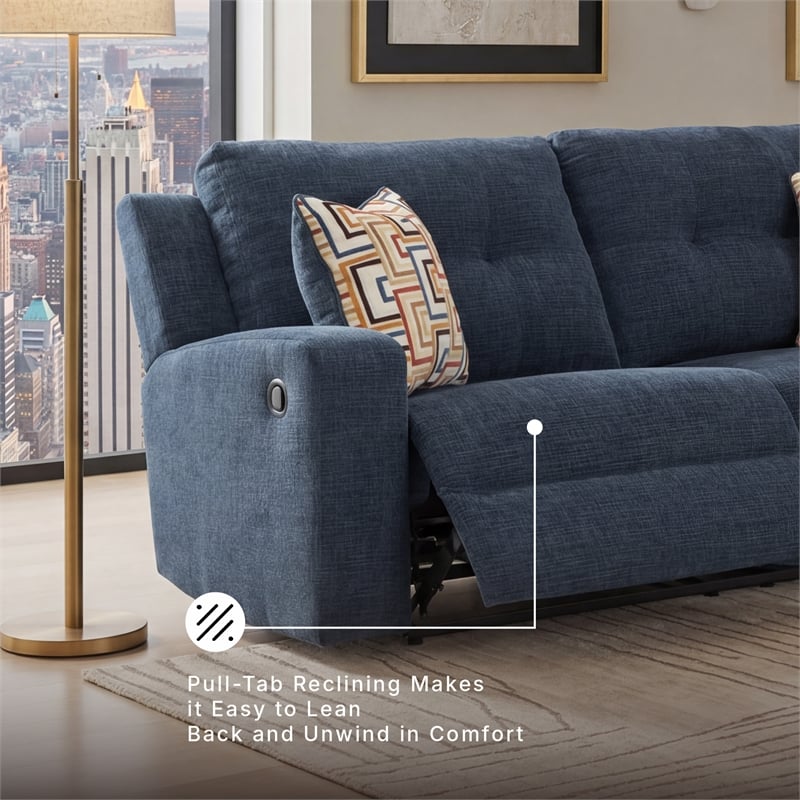 Signature Design by Ashley Danum Blue Reclining Sofa