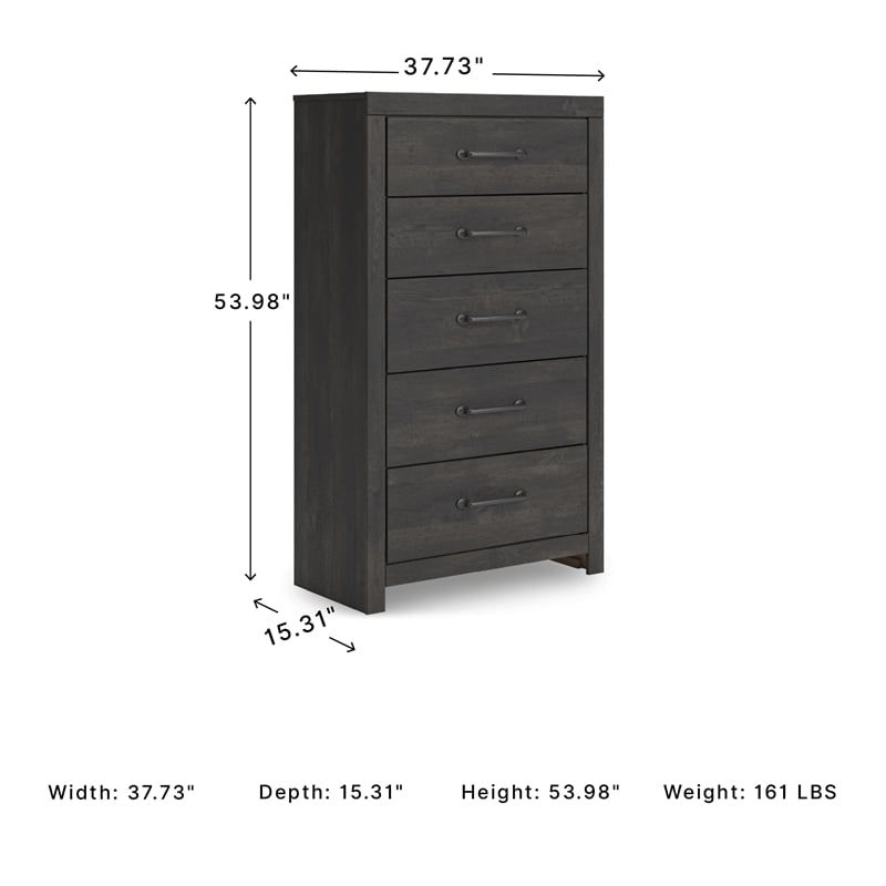 Signature Design by Ashley Granaport Dark Gray 5 Drawer Chest