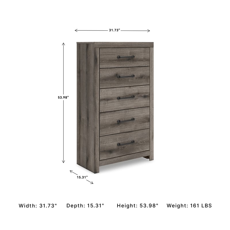 Signature Design by Ashley Fondenlane Dark Gray 5 Drawer Chest