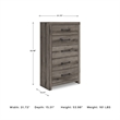 Signature Design by Ashley Fondenlane Dark Gray 5 Drawer Chest