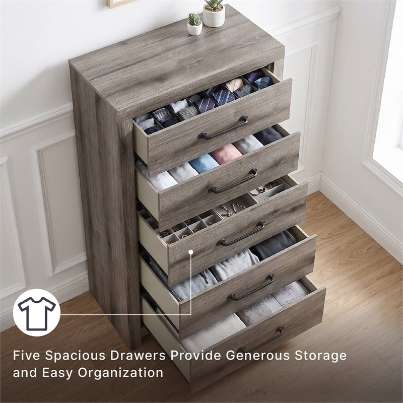 Signature Design by Ashley Fondenlane Dark Gray 5 Drawer Chest