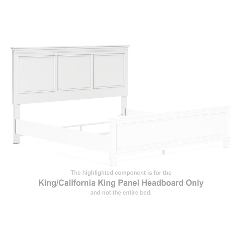 Signature Design by Ashley Fortman White King/California King Panel Headboard