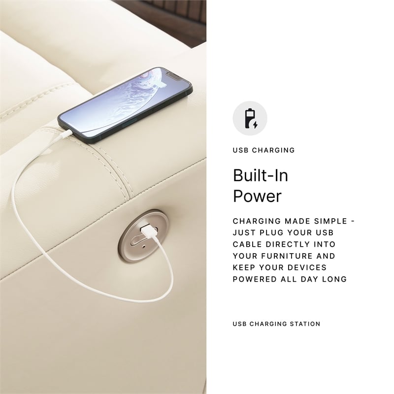 Signature Design by Ashley Dahlmoore Beige Power Reclining Sofa