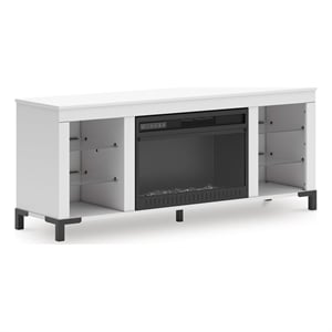 Signature Design by Ashley Brollevi White 60&quot TV Stand with Electric Fireplace