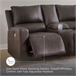 Signature Design by Ashley Boxmere Brown Power Reclining Loveseat with Console