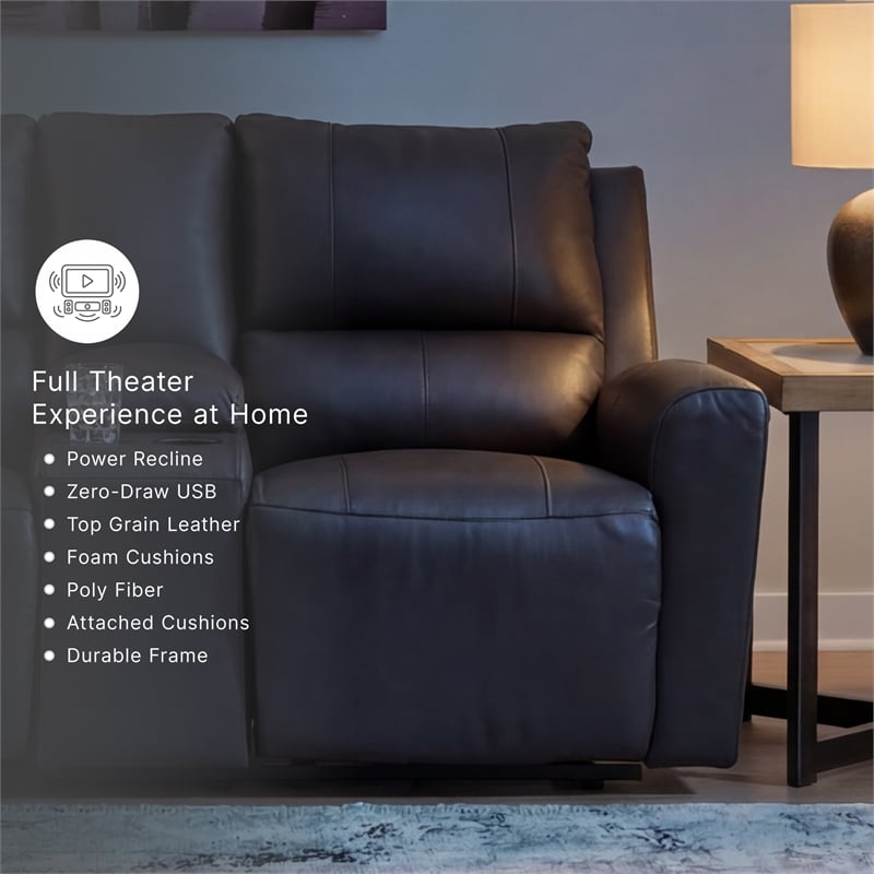 Signature Design by Ashley Boxmere Brown Power Reclining Loveseat with Console
