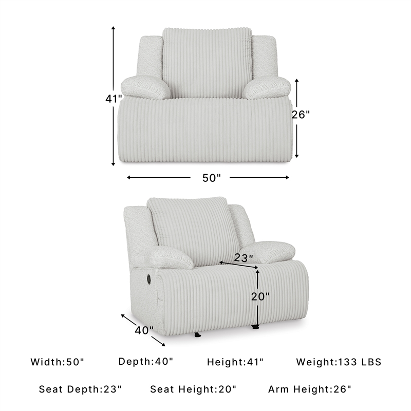 Signature Design by Ashley Top Tier Whitewash Recliner