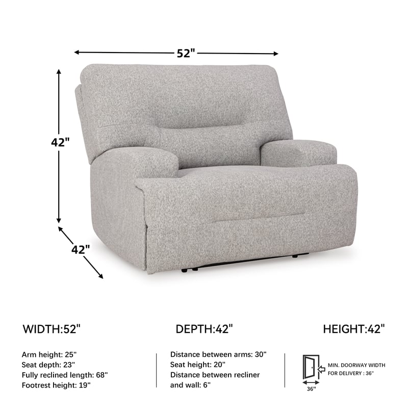 Signature Design by Ashley Furniture Acklen Place Pewter Power Recliner