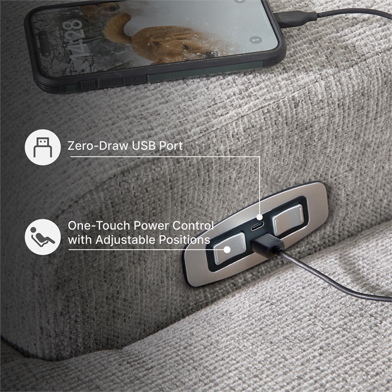 Signature Design by Ashley Furniture Acklen Place Pewter Power Recliner