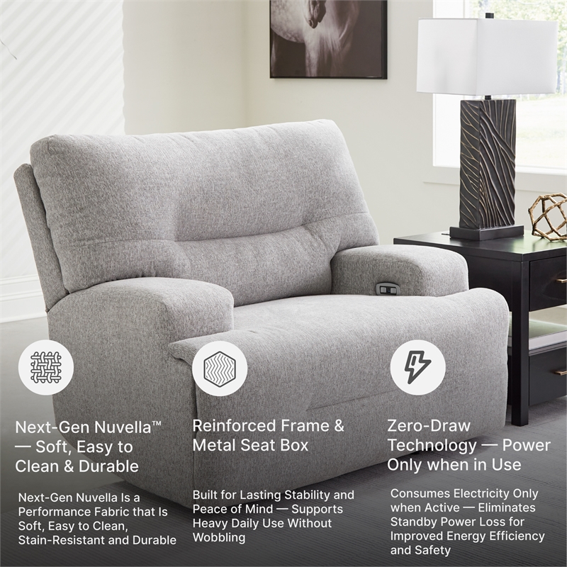Signature Design by Ashley Furniture Acklen Place Pewter Power Recliner