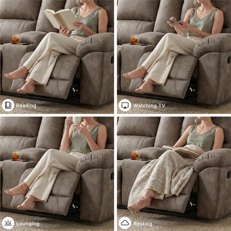 Signature Design by Ashley Furniture Laresview Gray Reclining Loveseat