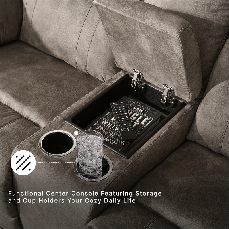 Signature Design by Ashley Furniture Laresview Gray Reclining Loveseat