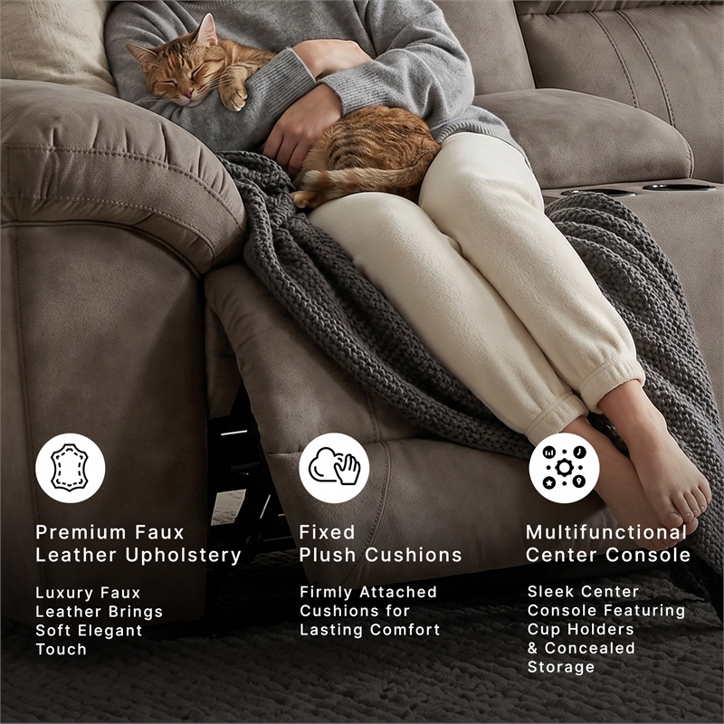 Signature Design by Ashley Furniture Laresview Gray Reclining Loveseat