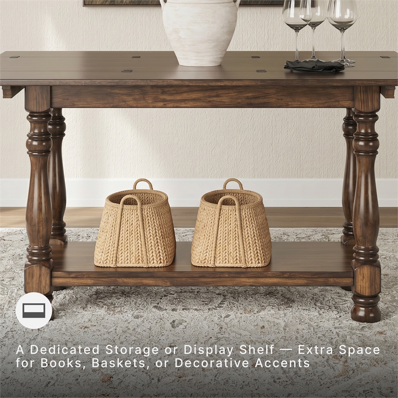 Signature Design by Ashley Sturlayne Brown Flip Top Sofa Table