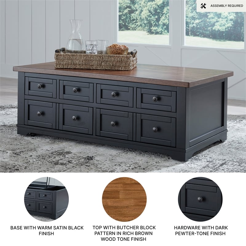 Signature Design by Ashley Wildenauer Black Lift-Top Coffee Table