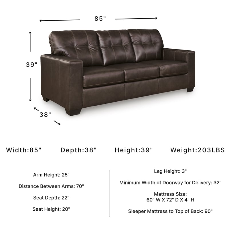 Signature Design by Ashley Santorine Brown Queen Sofa Sleeper